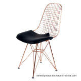 Dining Metal Wire Side Mesh Chair with Cushion for Club