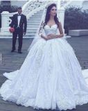 2018 Lace Bridal Dress Arabic Luxury Wedding Ball Gown We16