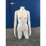 Glossy White Half Body Headless Female Mannequin with Hands