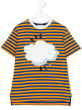 Custom Girl's Cloud Printed Striped T Shirt