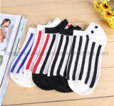 Vertical Stripes School Style Funky Women&Men Cotton Sock