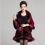 Woman Fashion Space Dyed Faux Fur Winter Knitted Shawl (YKY4472)
