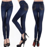 High Waist Women Sexy Dark Blue Color Jeans Tights (15118)