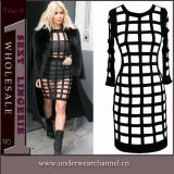 Plus Size Hollow Kim Kardashian Style Celebrity Evening Dress (4515)