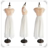 D1195 Boutique Falbala White Romantic Chiffon Dress with Solid Flower