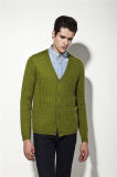 ODM Fashion Clothing Pure Colour Wool Acrylic Man Cardigan
