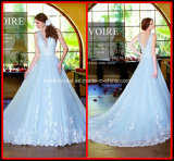 Light Sky Blue Ball Gown Appliques Tulle Bridal Wedding Dress Zy10002