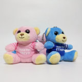 Teddy Bear with T-Shirt Printed Soft Stuffed Plush Keychain Toy