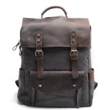 Waxed Real Leather Backpack Bag Factory OEM Guangdong Canvas Backpack (RS-8064K-1)