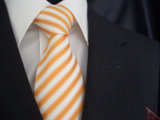 Beigue Background Stripe Design Men's Fashion Woven Silk Necktie