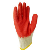Cotton Knitted Gloves Latex Working Gloves Red Latex Coated Work Gloves