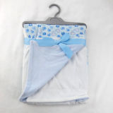 Printed Solid Micro Mink Patchwork Baby Blanket