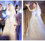 2017 Satin Organza Bridal Wedding Dresses 6837