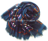 New Arrival Blue Abstract Thin Viscose Square Scarf (HWBVS071)