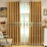 New Popular Polyester Water Soluble Embroidery Woven Blackout Window Curtain (27W0033)