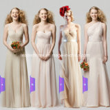 Champagne Chiffon Wedding Formal Gowns Long Bridesmaid Evening Dresses A11