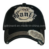 Washed Raw Edge Applique Embroidery Sport Baseball Cap (Banff)