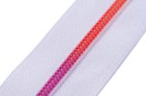 Nylon Zipper with Colored Teeth and White Tape/Fancy Puller/Top Quality