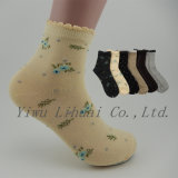 Hot Selling Soft Lace Welt Thick Ladies Women Crew Socks