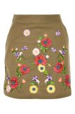 2017 New Styles Floral Embroidered Mini A-Line Skirt Wholesale