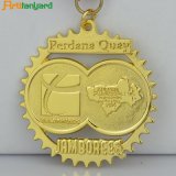 Plated Gold Metal Sports Aword Medals with Ribbon