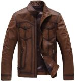 Men Leather PU Fashion Pocket High Quality Jacket