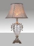 Phine 90168 Clear Crystal Table Lamp with Fabric Shade