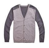 Custom V-Neck Knit Sweater Cardigan with Button