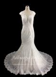 Aolanes Cap Sleeve Trim and Appliques Lace Wedding Gown