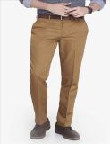 OEM Slim Fit Cotton Casual Pants for Men in Kaki