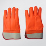 Smooth Finish Jersey Liner Orange PVC Winter Glove-5122
