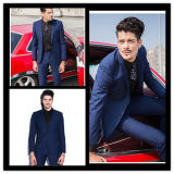 Slim Fit Two Button Single Breasted Blue Suit Groomsmen Suit Customize Wedding Suit