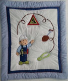 Boy Quilt with Cute Patchwork Pattern in Light Blue Color