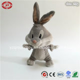 Grey Stuffed Soft Plush Rabbit Cute Custom with Embroidery Toy