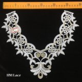 30*25cm White Snow Flower Motif Collar Lace for Garment Accessories Hme971