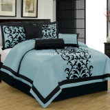 Small MOQ 100% Polyester Queen/King Size Flocking Bedding Set