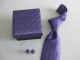 Fashion Check Design Men's High Quality Jacquard Silk Tie