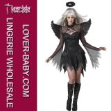 Sexy Dark Adult Angel Costume with Wings and Halo (L15150)