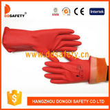 Ddsafety 2017 Green Nitrile Industial Flock Lined Safety Glove