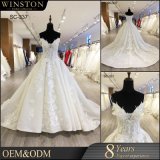 Custom Made Lace Appliqued Ball Gown Tulle Wedding Dress