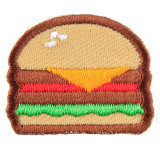 Customized Hamburger Doughnut Shape Embroidery Badge