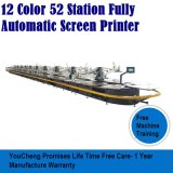 12 Color 52 Station Oval Screen Printing Machine for Large Production
