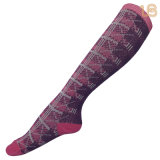 100% Cotton of Woman Red Color Over Leg Sock