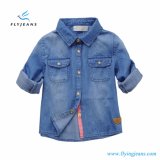 Fashion Cotton Long Sleeve Denim Shirt for Girls with Double Pocket by Fly Jeans