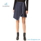 Fashion Ladies/Girls Denim Mini Skirts with Draped Asymmetrical Design Frayed Edges (Jeans E. P. 512)