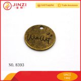 Custom Anitbrass Round Metal Tag for Woman Bra Parts Scarf Accessories