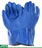 PVC Chemical Resistant Coldproof Safety Work Gloves with Fleece Linings