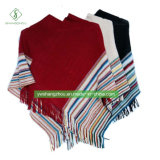 Hot Europe Winter Stripe Thickening Scarf Fashion Women Cloak Shawl