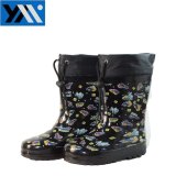 Colorful Pattern Kids Rain Boots with Nylon Collar