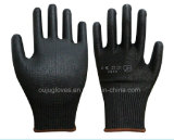 13G Black Cut Resistant Safety Work Glove with Black PU Coated